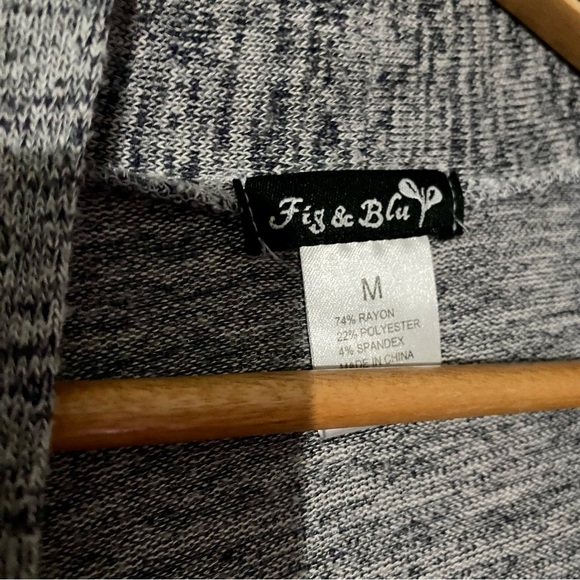 Fig & Blu Marled Gray Open-Face Cardigan - Picture 3 of 4
